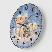 Christmas Angels Wall Clock Große Wanduhr (Winkel)