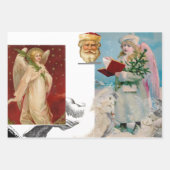 CHRISTMAS ANGELS Wrapping Paper Sheet Set 3 Geschenkpapier Set (Vorderseite 3)
