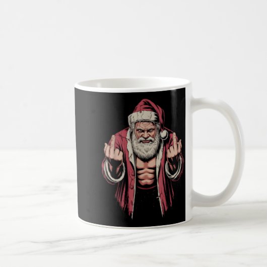 Christmas Angry Santa Middle Finger Sarcastic Xmas Kaffeetasse (Rechts)
