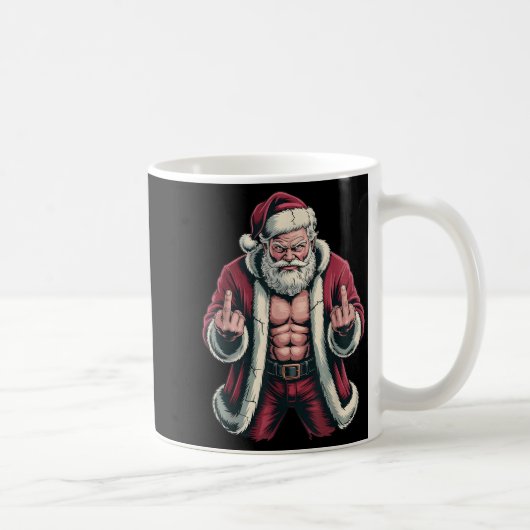 Christmas Angry Santa Middle Finger Sarcastic Xmas Kaffeetasse (Rechts)