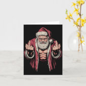 Christmas Angry Santa Middle Finger Sarcastic Xmas Karte (Gelbe Blume)