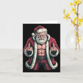 Christmas Angry Santa Middle Finger Sarcastic Xmas Karte (Gelbe Blume)