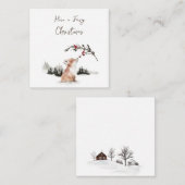 Christmas Animal Fox Mitteilungskarte (Vorne/Hinten)