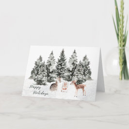 Christmas Animals Pine Forest Karte