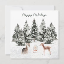 Christmas Animals Pine Forest