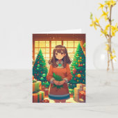 Christmas Anime C - AI Karte (Gelbe Blume)