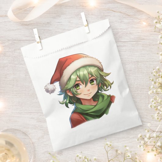 Christmas Anime Elf Portrait Geschenktütchen (Ausgeschnitten)