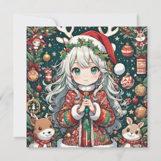 Christmas Anime Feiertagskarte (Vorderseite)