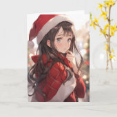 Christmas Anime Girl Karte (Gelbe Blume)