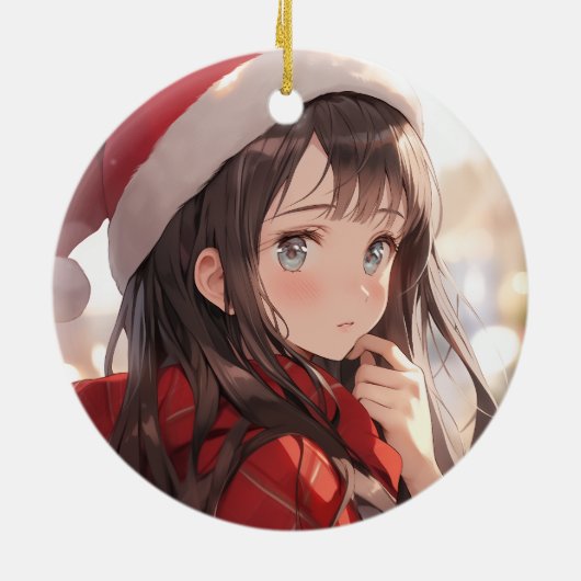 Christmas Anime Girl Keramik Ornament (Hinten)