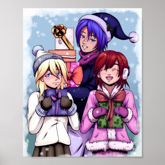Christmas Anime Girls Poster (Vorne)
