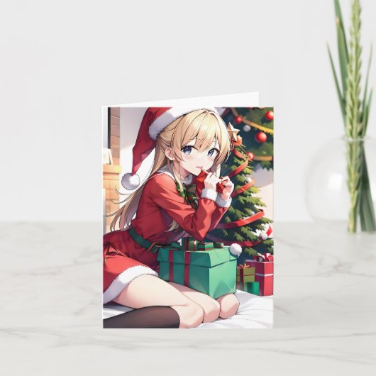 Christmas Anime O - AI Karte (Vorderseite)