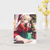 Christmas Anime O - AI Karte (Gelbe Blume)