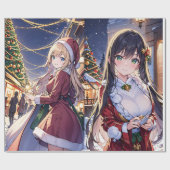 Christmas Anime Wrapping Paper Geschenkpapier (Flach)