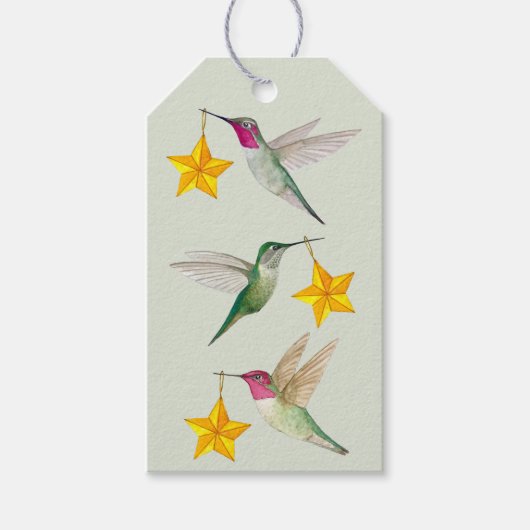 Christmas Anna's Hummingbirds Gift Tag Geschenkanhänger (Vorderseite)