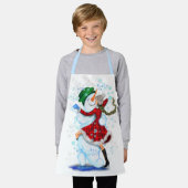 Christmas Apron Snowman and Girl Dance - Fun Schürze (Getragen)