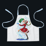 Christmas Apron Snowman and Girl Dance - Fun Schürze<br><div class="desc">Happy Snowman and Girl Dance Tango Christmas Party Fun Cartoon Drawing - Choose / Add Your Unique Text / Name / Color - Make Your Special Gift - Resize and move or remove and add elements / text with customization tool ! Drawing and Design by MIGNED. Please see my other...</div>