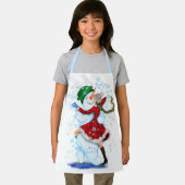 Christmas Apron Snowman and Girl Dance - Fun Schürze (Insitu)
