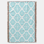 Christmas Aqua Blue Snowflakes Lattice Muster Decke (Vorderseite Vertikal)