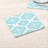 Christmas Aqua Blue Snowflakes Lattice Muster Rechteckiger Pappuntersetzer (angewinkelt)