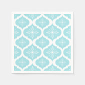Christmas Aqua Blue Snowflakes Lattice Muster Serviette (Vorderseite)
