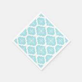 Christmas Aqua Blue Snowflakes Lattice Muster Serviette (Ecke)