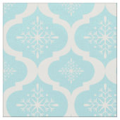 Christmas Aqua Blue Snowflakes Lattice Muster Stoff (Nahaufnahme)