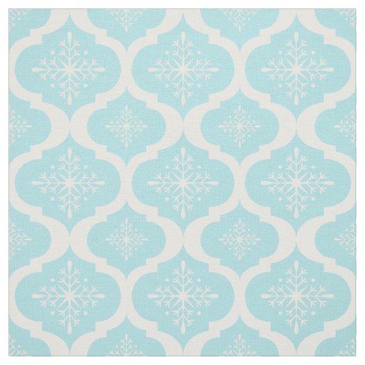 Christmas Aqua Blue Snowflakes Lattice Muster Stoff (Muster)