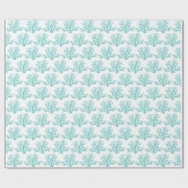 Christmas Aqua Blue White Beach Coral Muster Geschenkpapier (Flach)