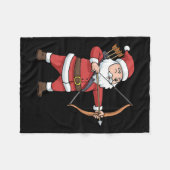 Christmas Archery Arrow Bow Jagd Weihnachtsmann Fleecedecke (Vorderseite (Horizontal))
