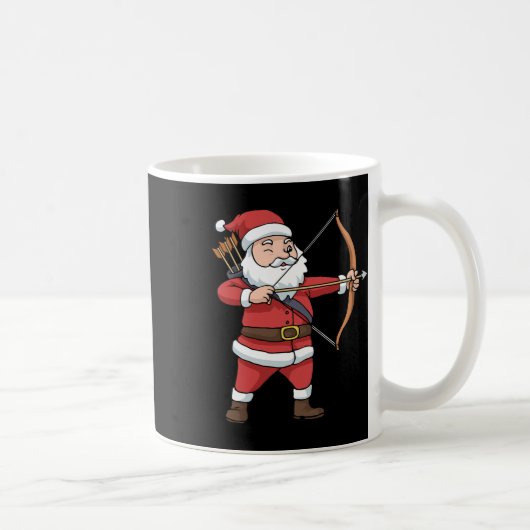 Christmas Archery Arrow Bow Jagd Weihnachtsmann Kaffeetasse (Rechts)