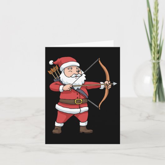 Christmas Archery Arrow Bow Jagd Weihnachtsmann Karte (Vorderseite)