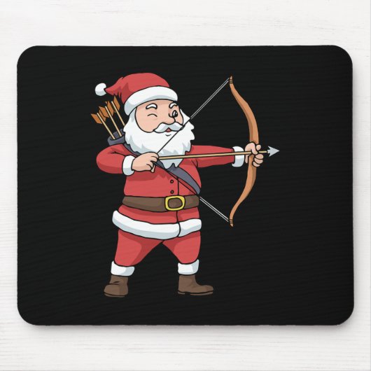 Christmas Archery Arrow Bow Jagd Weihnachtsmann Mousepad (Vorne)
