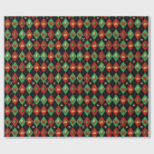 Christmas Argyle Diamond Pattern Geschenkpapier (Flach)