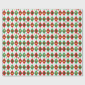 Christmas Argyle Diamond Pattern Geschenkpapier (Flach)