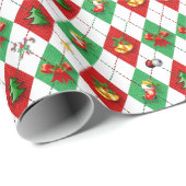 Christmas Argyle Diamond Pattern Geschenkpapier (Rolleneckpunkt)