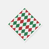 Christmas Argyle Pattern Napkins Serviette (Ecke)