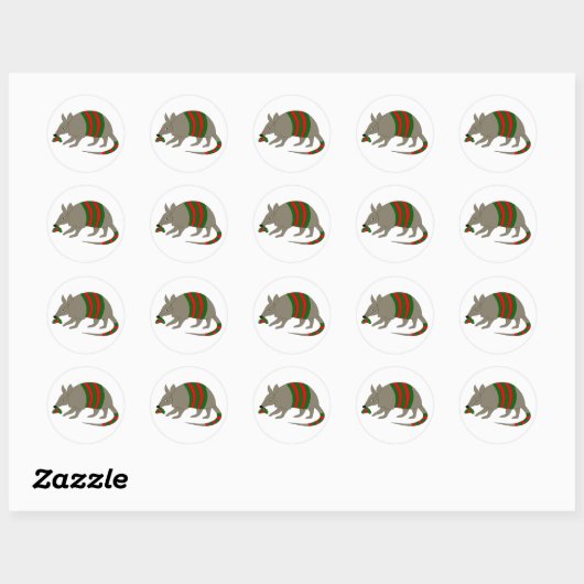Christmas Armadillo Stickers (Blatt)