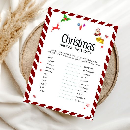 Christmas Around the World Guessing Game card Einladung