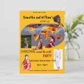 Christmas Around The World Party Invitation Einladung (Stehend Vorderseite)