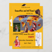 Christmas Around The World Party Invitation Einladung (Vorne/Hinten)