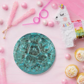 Christmas Art Glass Aqua Aquamarin Blue Ball Pappteller (Party)