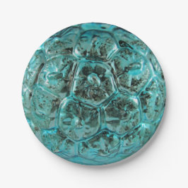 Christmas Art Glass Aqua Aquamarin Blue Ball Pappteller