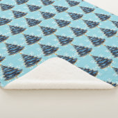 Christmas Artistic Blue Gold Tree Snowflakes Sherpadecke (3/4)
