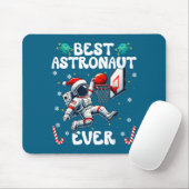 Christmas Astronaut Ever Santa Hat Snowflakes Cand Mousepad (Mit Mouse)