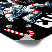 Christmas Astronaut Ever Santa Hat Snowflakes Cand Poster (Ecke)
