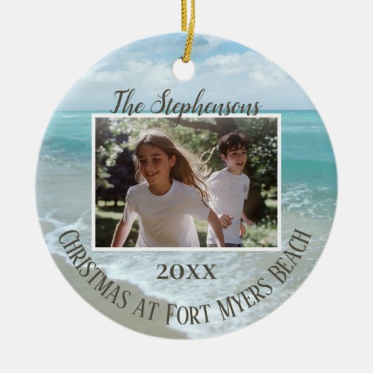 Christmas at the Beach Ornament Family Photo (Vorne)