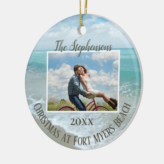 Christmas at the Beach Ornament Family Photo (Links)