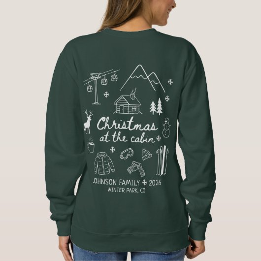 Christmas at the Cabin Group Matching Family Sweatshirt (Rückseite)