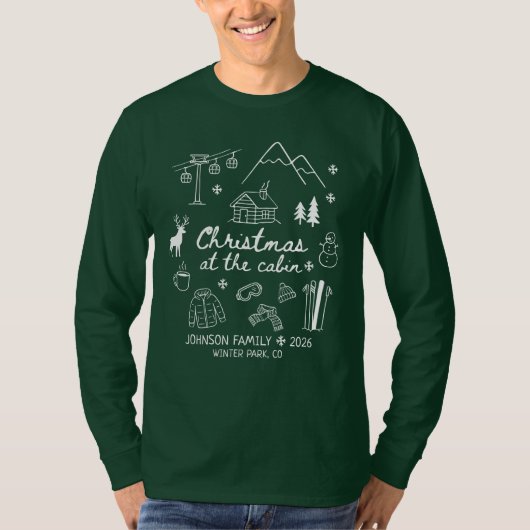 Christmas at the Cabin Group Matching Family T-Shirt (Vorderseite)